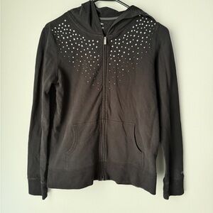Calvin Klein Dark Gray Zip-Up with Silver Stud Design
